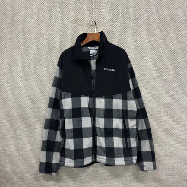 콜럼비아 아웃도어 자수로고 배색 플리스 후리스 집업 L A02075