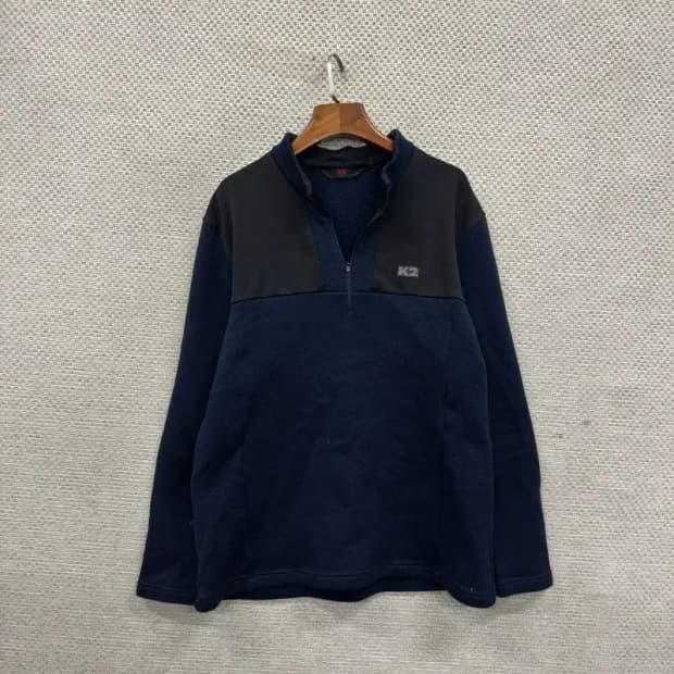 K2 아웃도어 패치로고 반집업 후리스 긴팔티 115 A02148