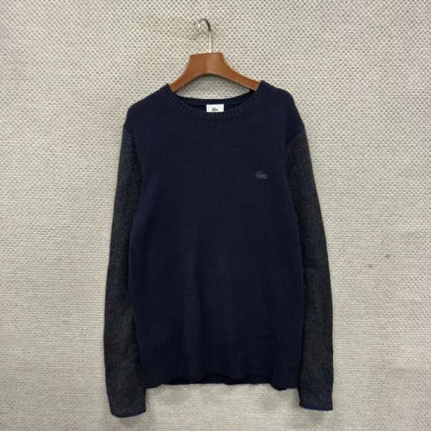 라코스테 캐주얼 패치로고 울 니트 스웨터 100 A02141