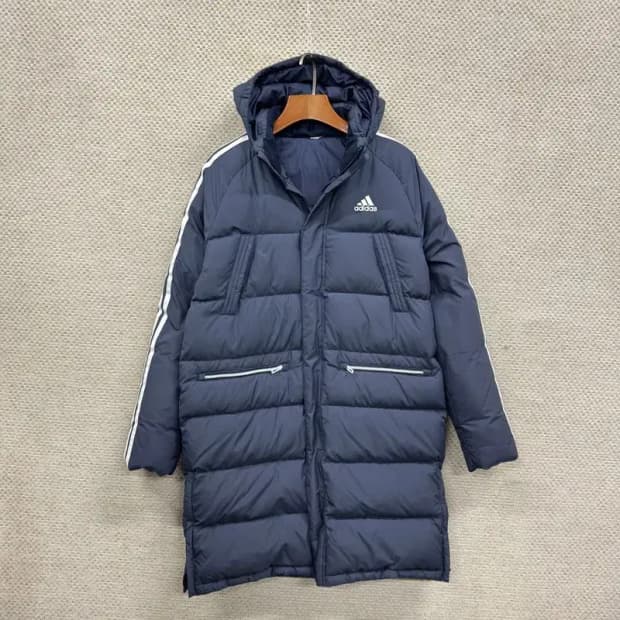 아디다스 캐주얼 프린팅로고 롱 패딩 점퍼 95 A02154