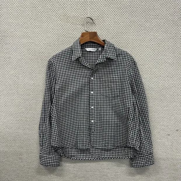 유니폼브릿지 캐주얼 크롭 체크 셔츠 S A02231