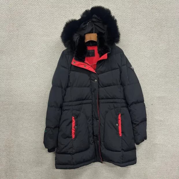 게스 폭스퍼 오리털 덕다운 패딩 점퍼 M A02206