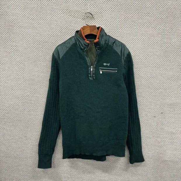 루이까스텔 골프 자수로고 방풍 반집업 울 니트 95 A02304