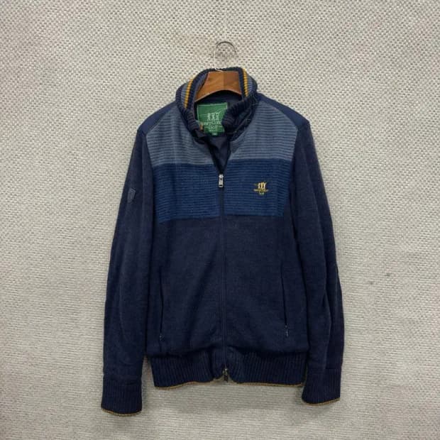 헨리코튼 골프 자수로고 방풍 울 니트 집업 가디건 100 A02384