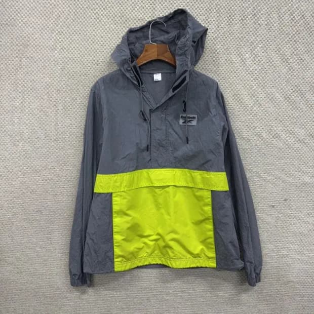 리복 캐주얼 패치로고 아노락 반집업 바람막이 S A02387