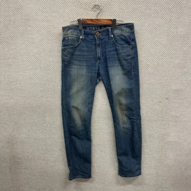 게스 금장로고 워싱 데님 청바지 31인치 A02479