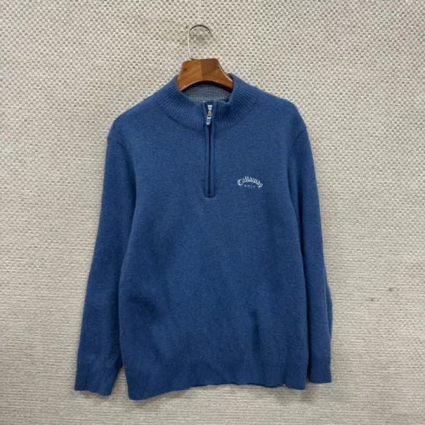 캘러웨이 골프 캐주얼 울 캐시미어 반집업 니트 M A02553