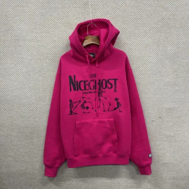 나이스고스트클럽 스트릿 프린팅 오버핏 기모 후드티 S A02549