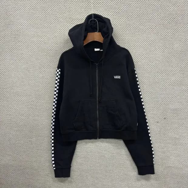 반스 캐주얼 프린팅로고 약기모 크롭 후드집업 S A02530