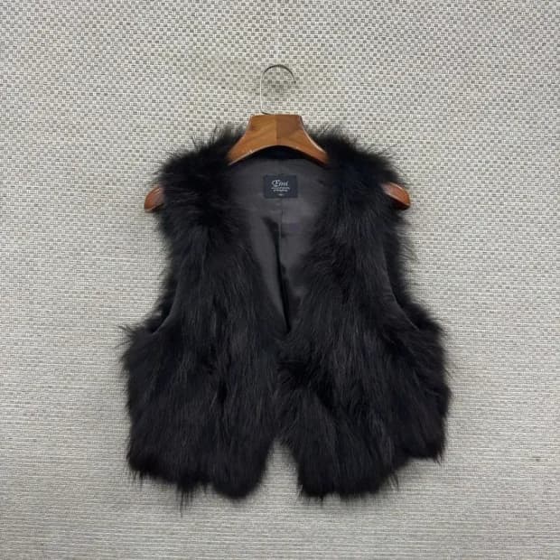 빈티지 라쿤퍼 조끼 베스트 90 A02625