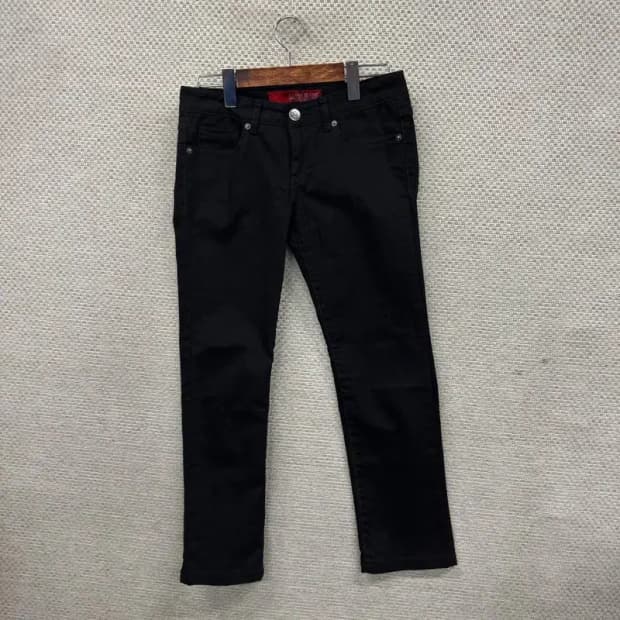 게스 로고 블랙진 스판 데님 흑청바지 26인치 A02802