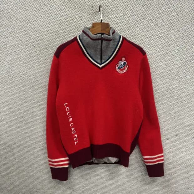 루이까스텔 골프 방풍 반집업 울 니트 100 A02870