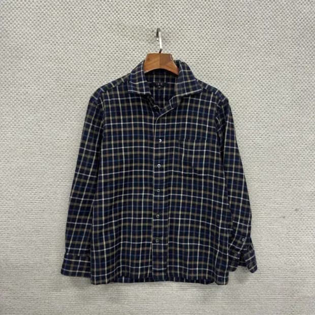 닥스 캐주얼 자수로고 체크 긴팔 셔츠 95 A02869