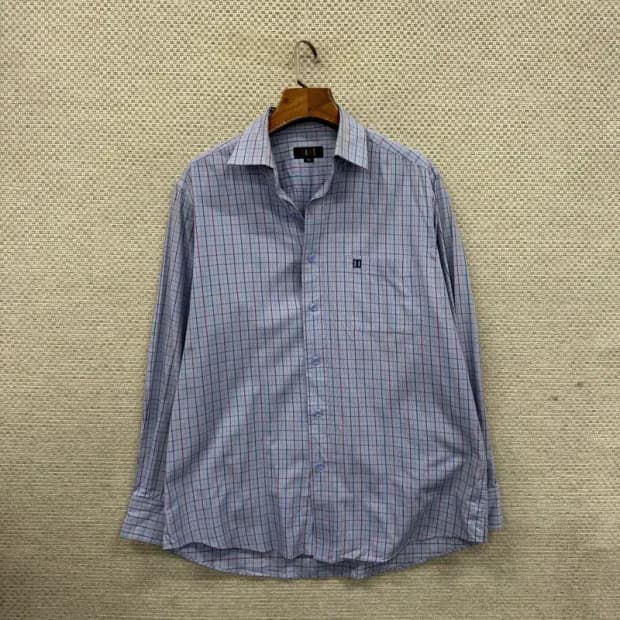 닥스 캐주얼 자수로고 긴팔 체크 셔츠 100 A03012