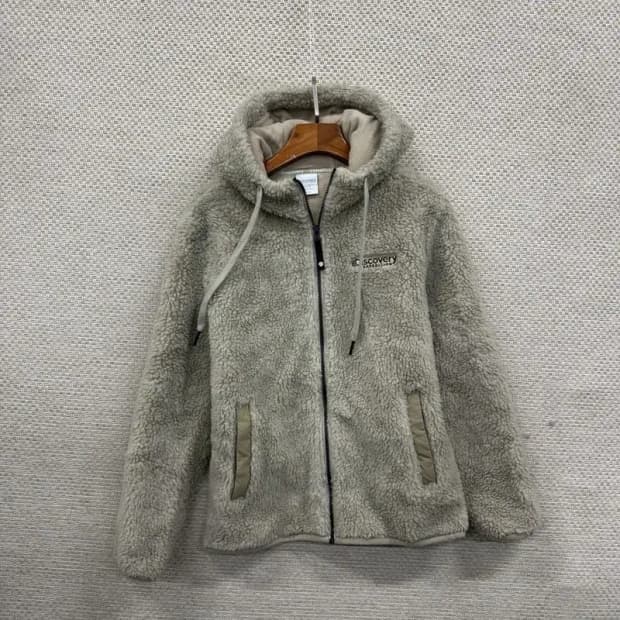 디스커버리 자수로고 양털 플리스 후리스 후드집업 90 A03105