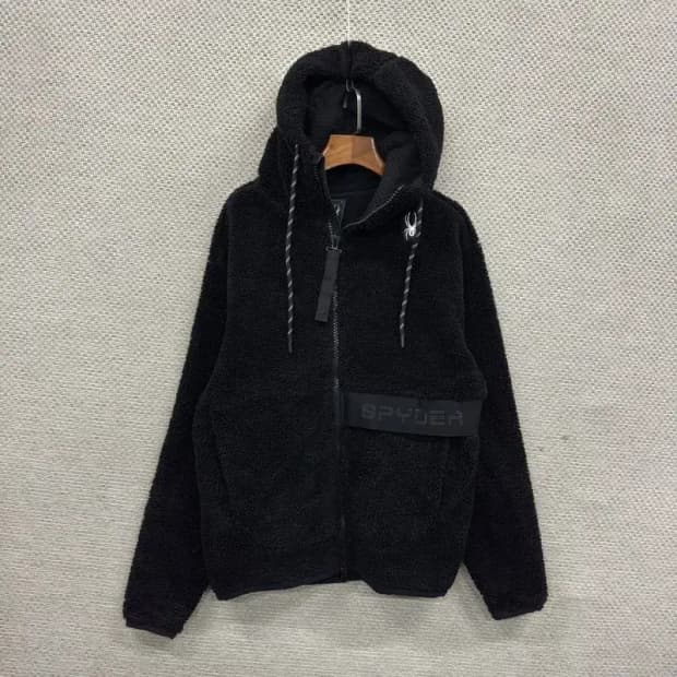 스파이더 캐주얼 프린팅로고 양털 플리스 후리스 후드집업 S A03259