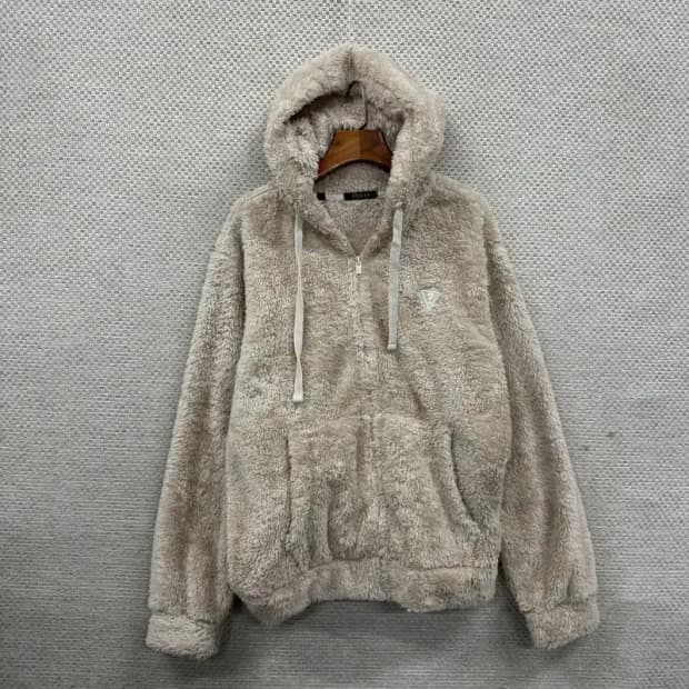 게스 캐주얼 프린팅로고 양털 플리스 후리스 후드집업 L A03264