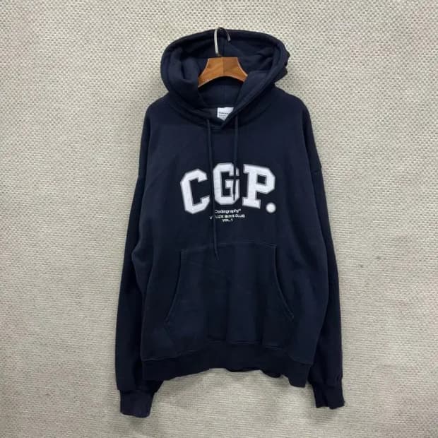 코드그라피 캐주얼 빅자수로고 기모 후드티 L A03329