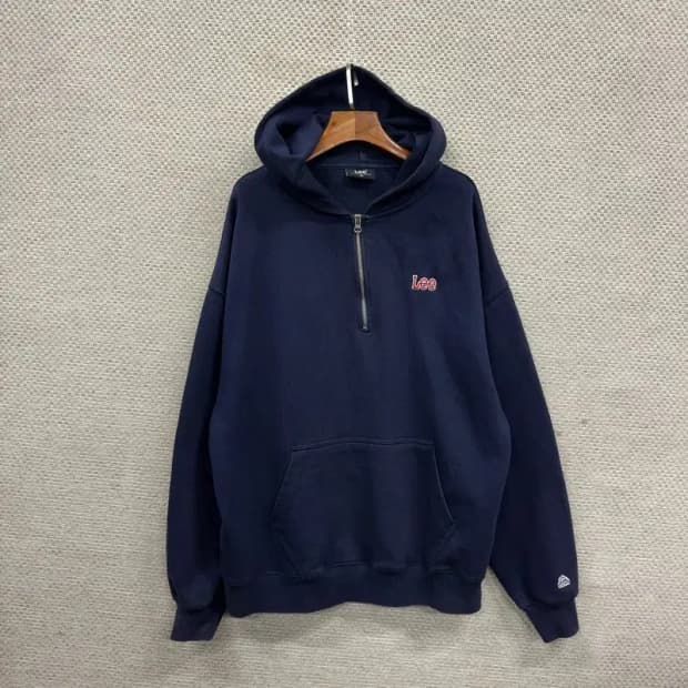 리 LEE 캐주얼 자수로고 반집업 후드티 XL A03332