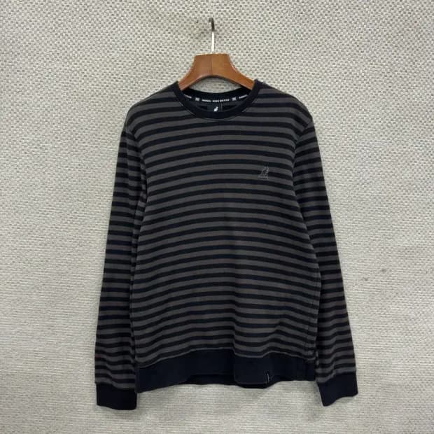 캉골 캐주얼 자수로고 스트라이프 스웻셔츠 맨투맨 M A03346