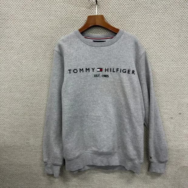 타미힐피거 캐주얼 빅자수로고 기모 스웻셔츠 맨투맨 M A03422