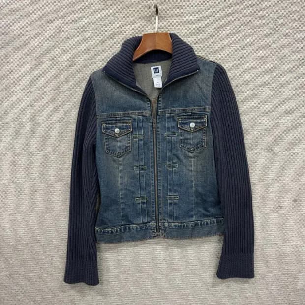 갭 GAP 캐주얼 니트 청자켓 데님자켓 XS A03488