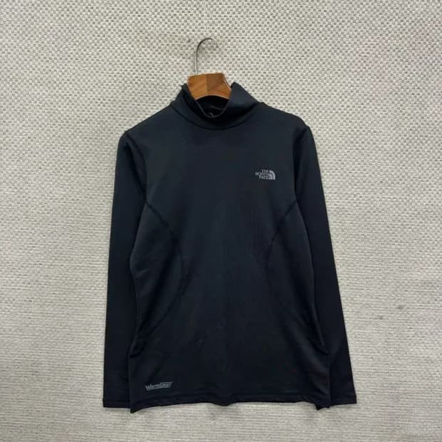 노스페이스 아웃도어 자수로고 목폴라 긴팔티 90 A03650