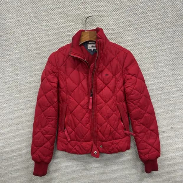 타미힐피거 올드스쿨 자수로고 퀄팅 패딩 자켓 XS A03662