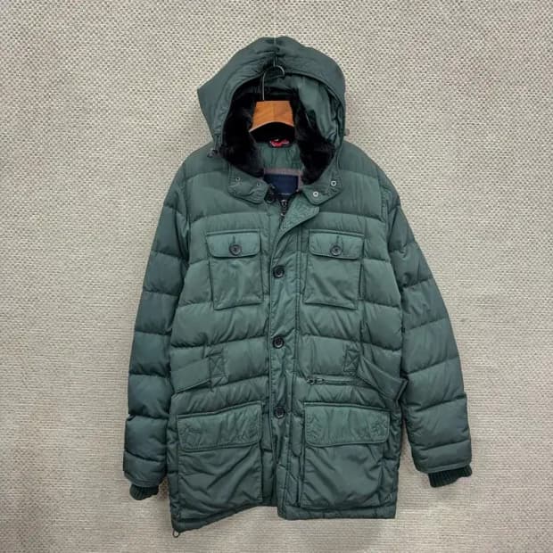 타미힐피거 캐주얼 투포켓 롱 패딩 점퍼 M A03666