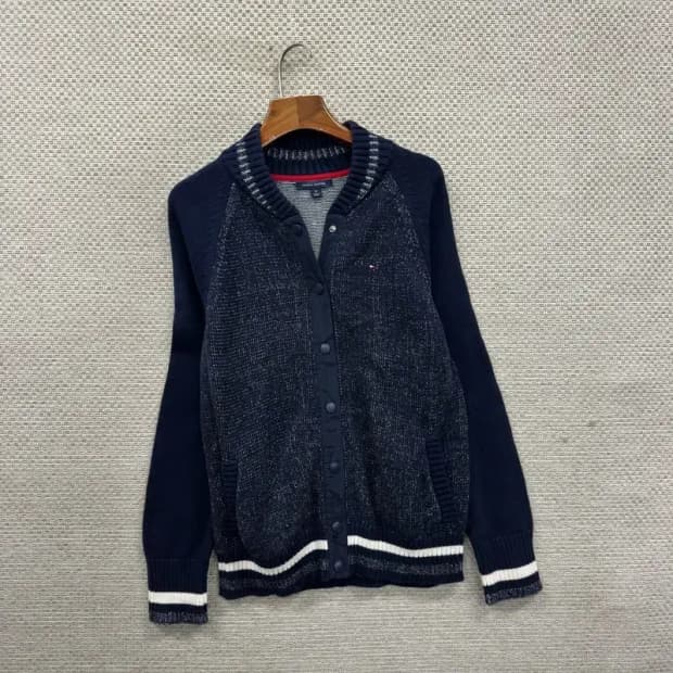 타미힐피거 캐주얼 자수로고 코튼 가디건 M A03726