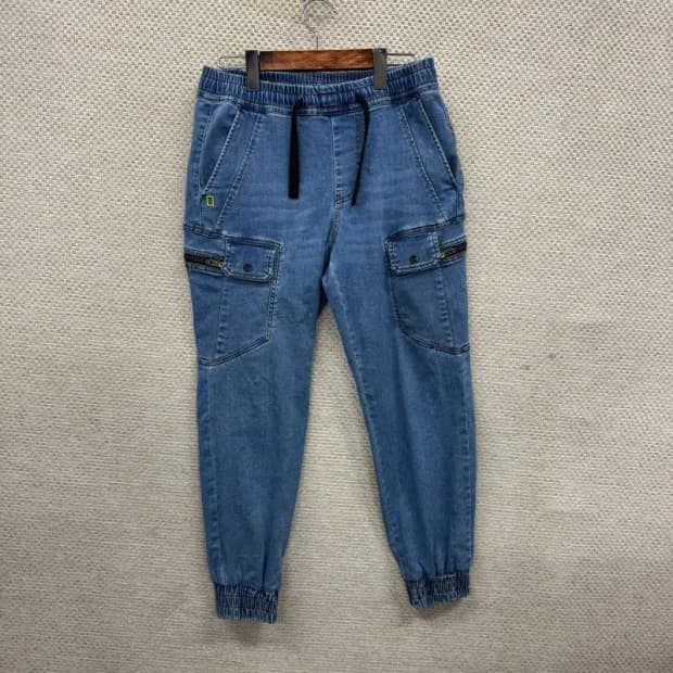 내셔널지오그래픽 배기진 카고 데님 밴딩 청바지 71 A03760