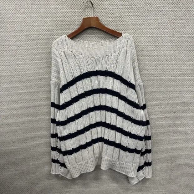 자라 ZARA 캐주얼 라운드넥 그물 니트 L A04448