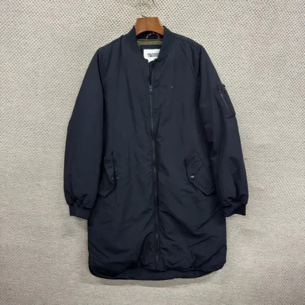 타미힐피거 캐주얼 자수로고 누빔 항공 롱 패딩 S A04689