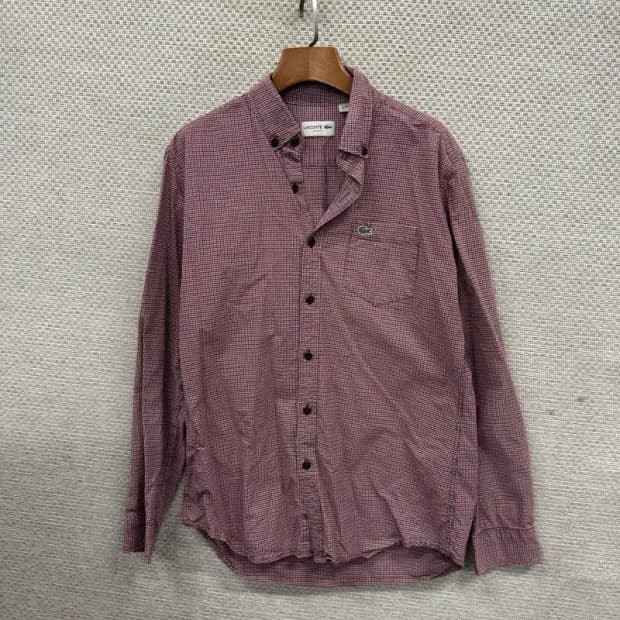 라코스테 캐주얼 슬림핏 자수로고 긴팔 셔츠 L A04777