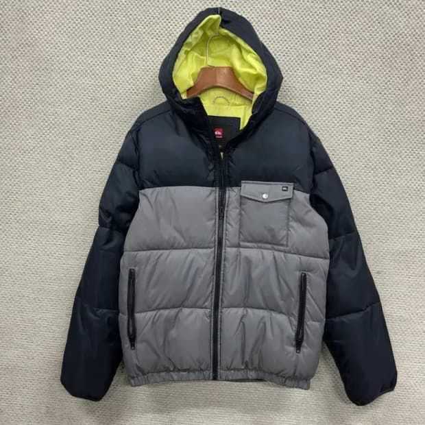 퀵실버 캐주얼 배색 푸퍼 패딩 점퍼 M A04850