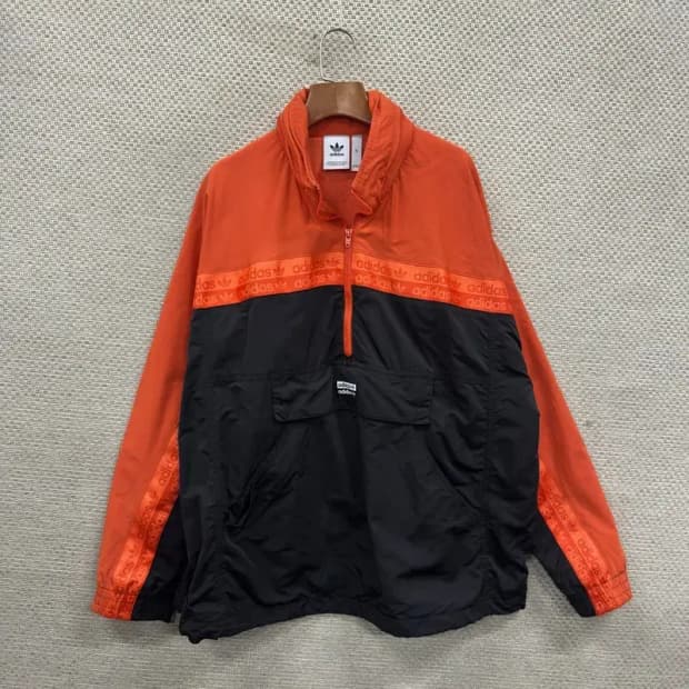 아디다스 스펠아웃 배색 아노락 반집업 바람막이 XL A04934
