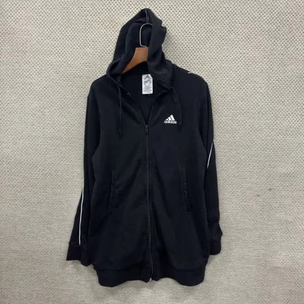 아디다스 캐주얼 프린팅로고 롱 후드집업 XS A04941