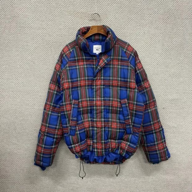 유니클로 JW 앤더슨 깃털 다운 체크 패딩 점퍼 S A05009