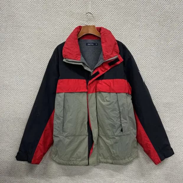 노티카 배색 올드스쿨 오버핏 약기모 바람막이 자켓 M A05173