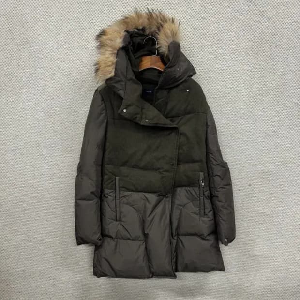 시스템 한섬 너구리퍼 오리털 덕다운 하프 패딩 82 A05412