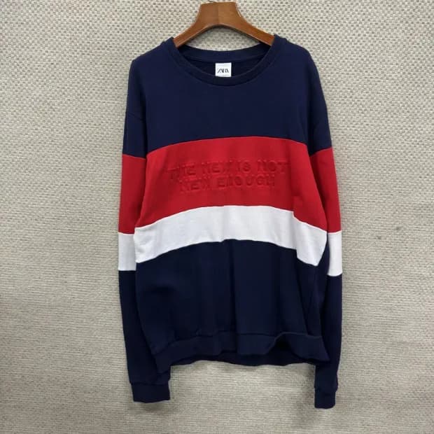 자라 ZARA 캐주얼 배색 스웻셔츠 맨투맨 XL A05415