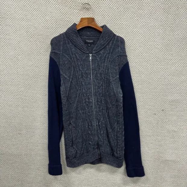 솔리드옴므 우영미 정품 숄카라 울 니트 집업 가디건 100 A05495