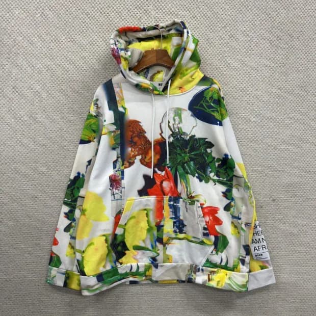 엠에스지엠 MSGM 플라워패턴 오버핏 약기모 후드티 M A05497