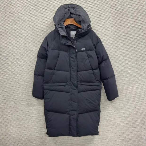 뉴발란스 캐주얼 프린팅로고 거위털 구스다운 롱 패딩 XS A05516