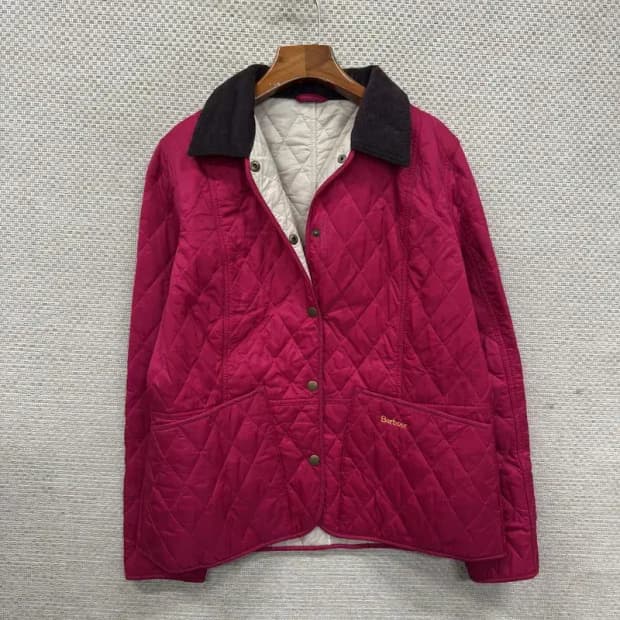 바버 코듀로이카라 자수로고 퀄팅 자켓 100 A05496