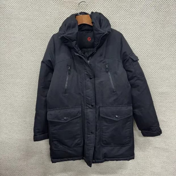 게스 캐주얼 오리털 덕다운 하프 패딩 점퍼 XS A05565