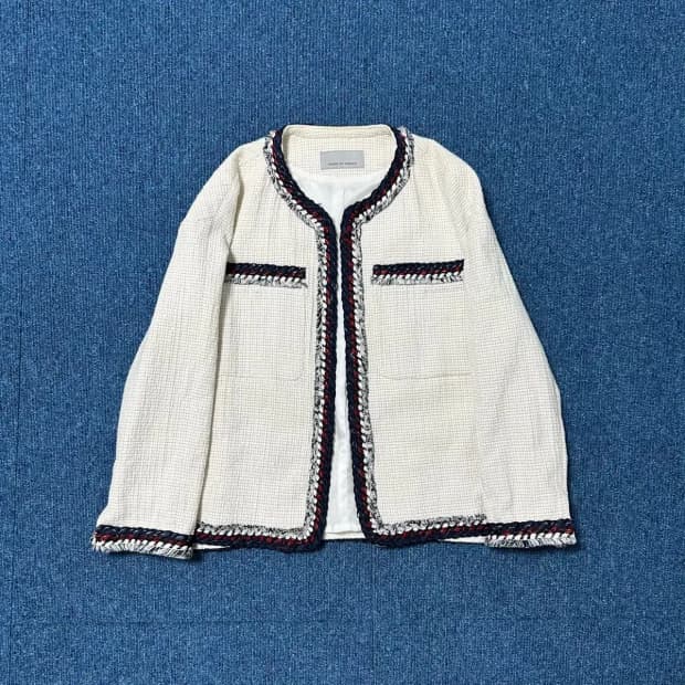 보브 트위드 베스트 자켓