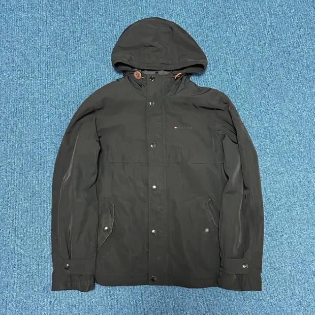 타미힐피거 블랙 후드 바람막이 자켓S