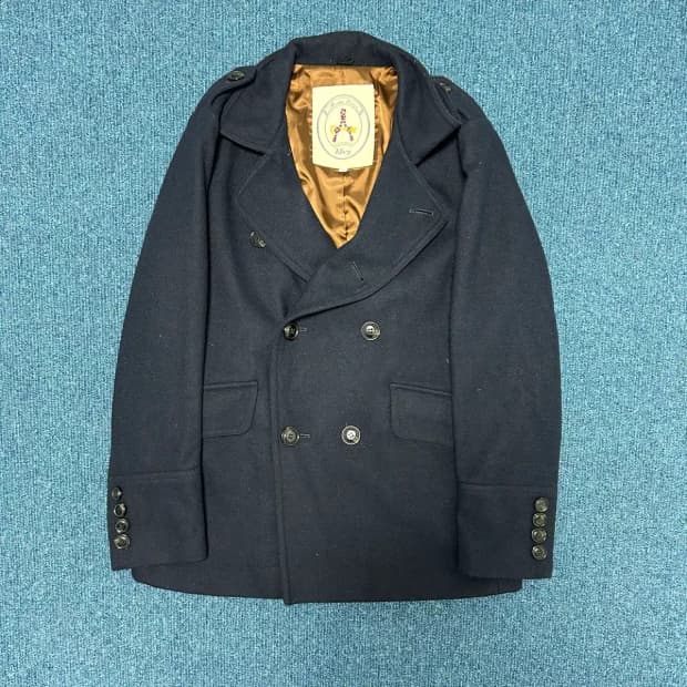 커스텀멜로우 네이비 더블코트105