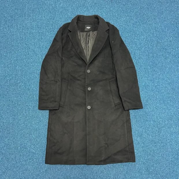 미나브 블랙 싱글 롱코트